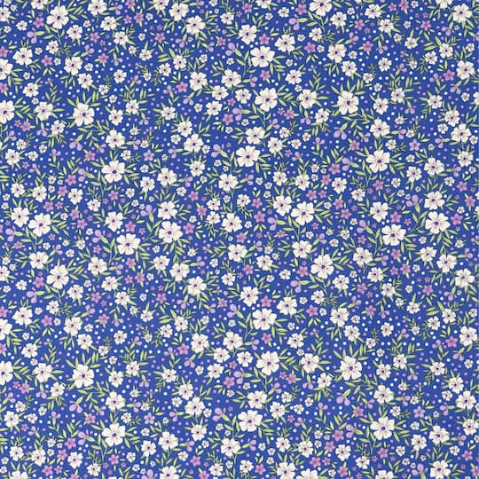 SINGER Purple Packed Floral Print Cotton Fabric